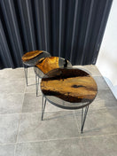 Wechseln Coffee set Epoxide resin walnut wood - 3 unique pieces with a clear resin look - Elite Wood - Live edge dining table 3 Bild