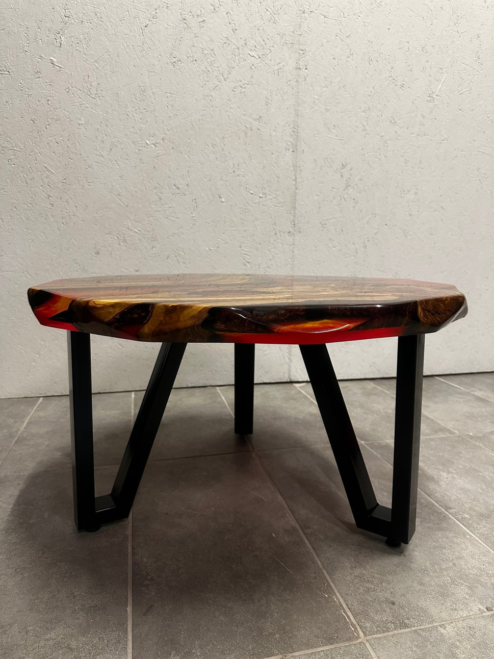 Couchtisch Epoxidharz Olive rund 80 cm-EW-MT-003