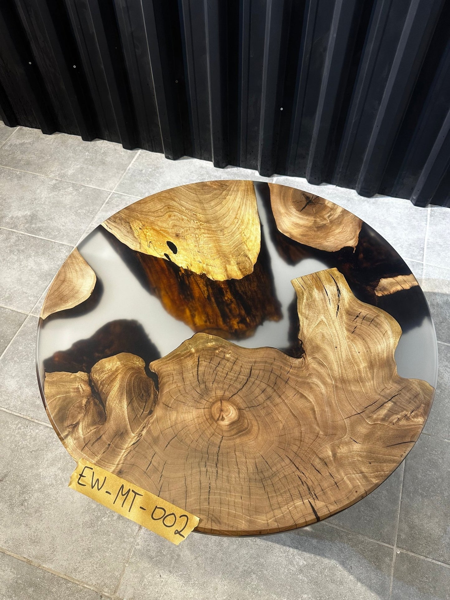 Coffee table plate Epoxy resin walnut around - 80 cm - Elite Wood - coffee table