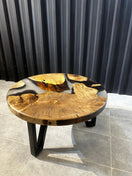 Wechseln Coffee table plate Epoxy resin walnut around - 80 cm - Elite Wood - coffee table 2 Bild