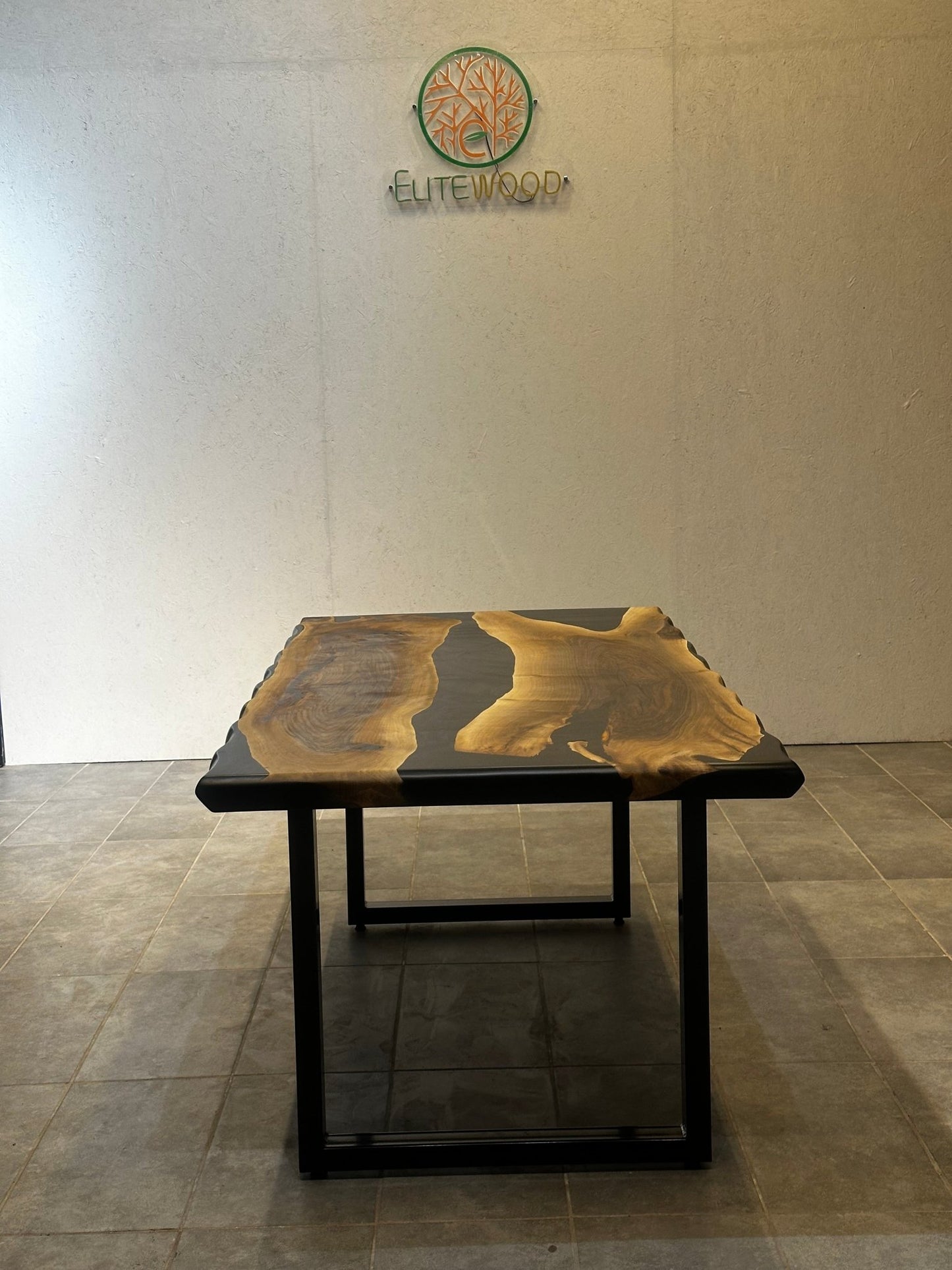 Dining table epoxy resin walnut River Table 180 × 90 cm with X frame - Elite Wood - Live edge dining table