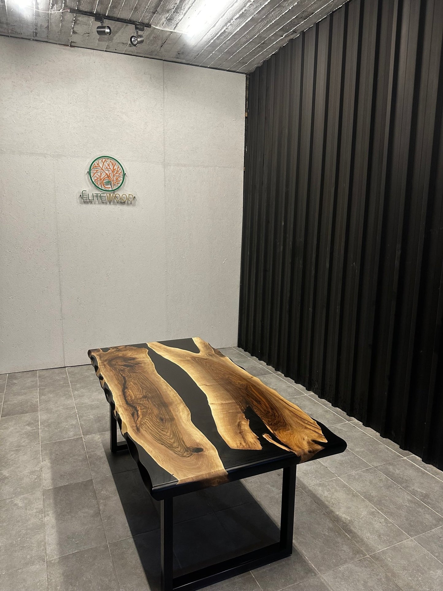 Dining table epoxy resin walnut River Table 180 × 90 cm with X frame - Elite Wood - Live edge dining table