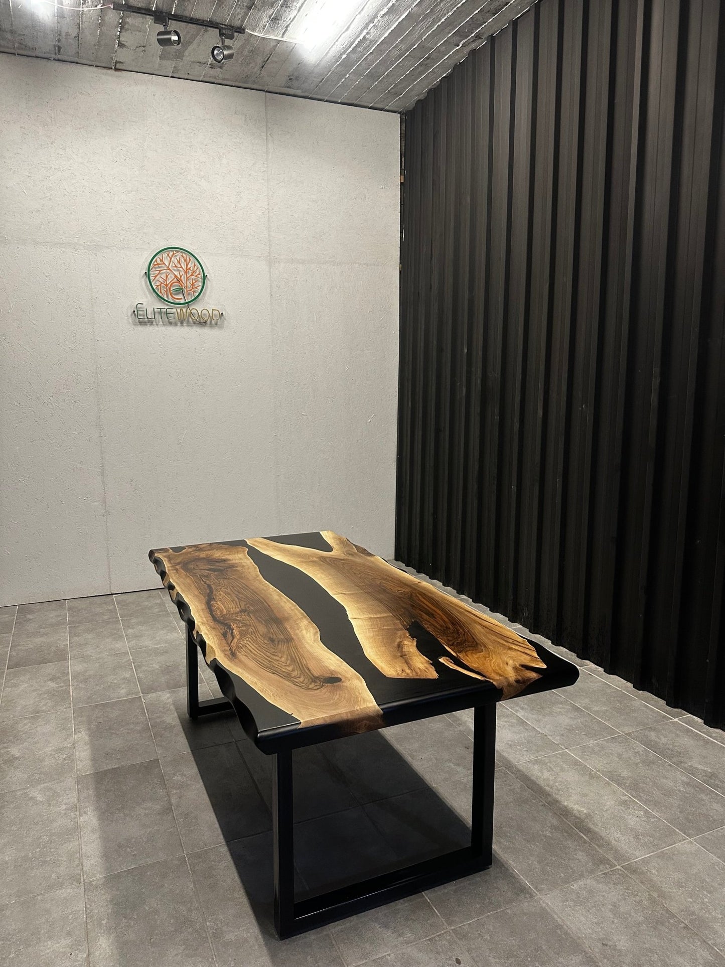Dining table epoxy resin walnut River Table 180 × 90 cm with X frame - Elite Wood - Live edge dining table