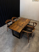 Wechseln Dining table walnut solid wood - designer table with tree edge &amp; steel frame - Elite Wood - Live edge dining table 3 Bild