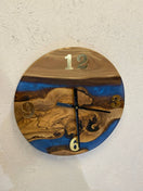 Wechseln Epoxy Clock Blue with Golden Numerals – Wall Decoration Design - Elite Wood - clock 2 Bild