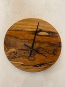 Wechseln Epoxy clock orange resin - handmade round designer piece - live edge - Elite Wood - clock 2 Bild