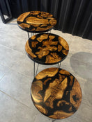 Wechseln Side table set olive wood - 3 - series set designer tables with deep black epoxy resin - Elite Wood - coffee table 3 Bild