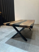 Wechseln Walnut Coffee Table with Black Epoxy 120x65 cm – Handmade, with Metal Base - Elite Wood - coffee table 2 Bild
