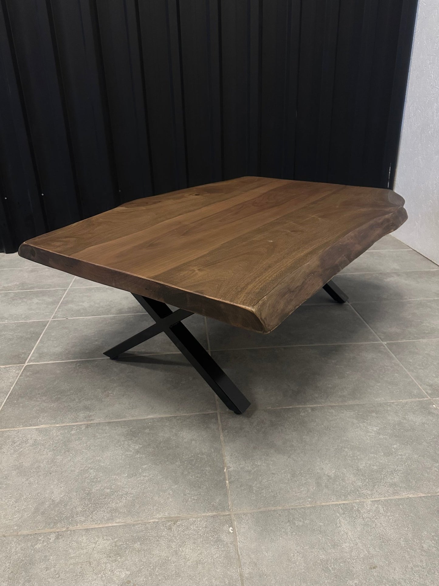 Walnut Solid Wood Table with Cross Base - Elite Wood - coffee table