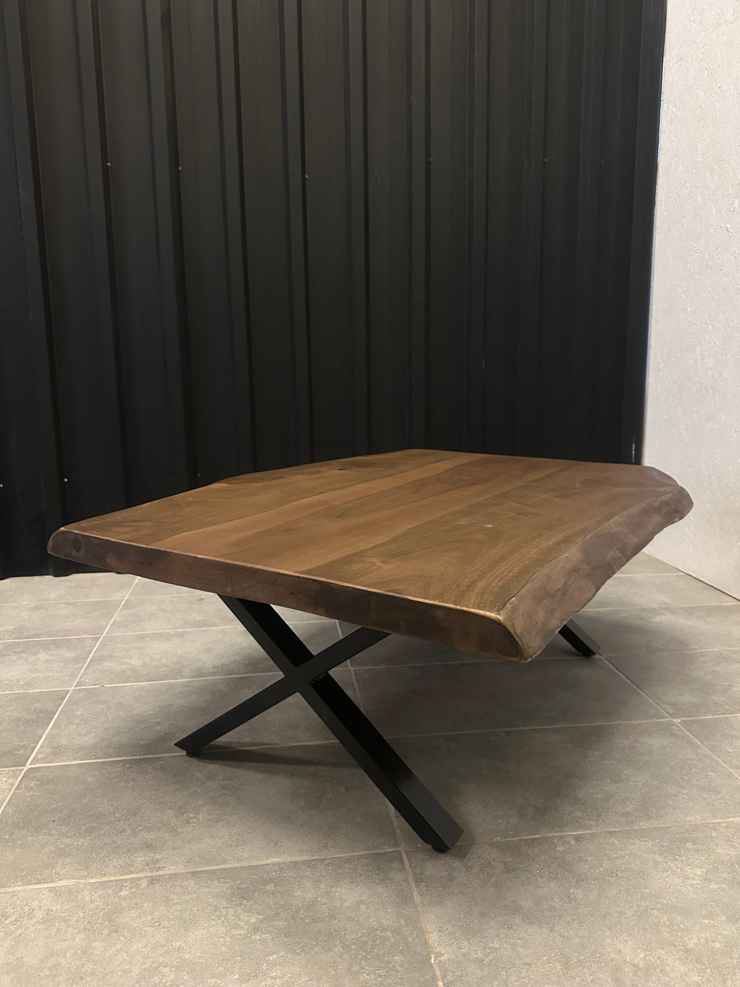 Walnut Solid Wood Table with Cross Base - Elite Wood - coffee table