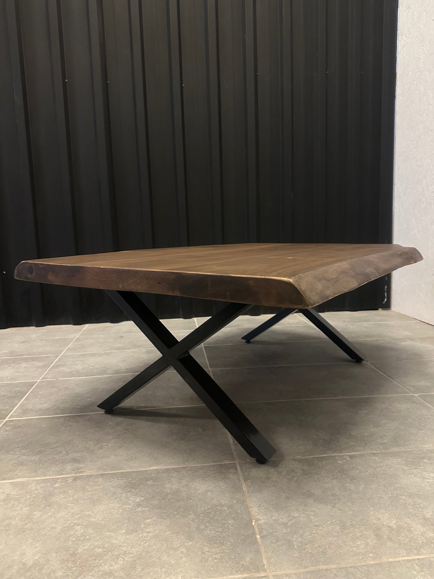 Walnut Solid Wood Table with Cross Base - Elite Wood - coffee table